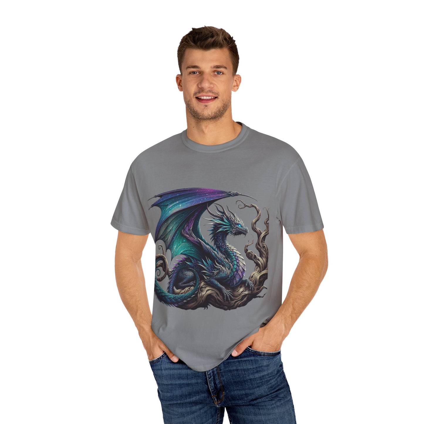 Fantasy Dragon & Art Pencil Unisex Garment-Dyed T-Shirt