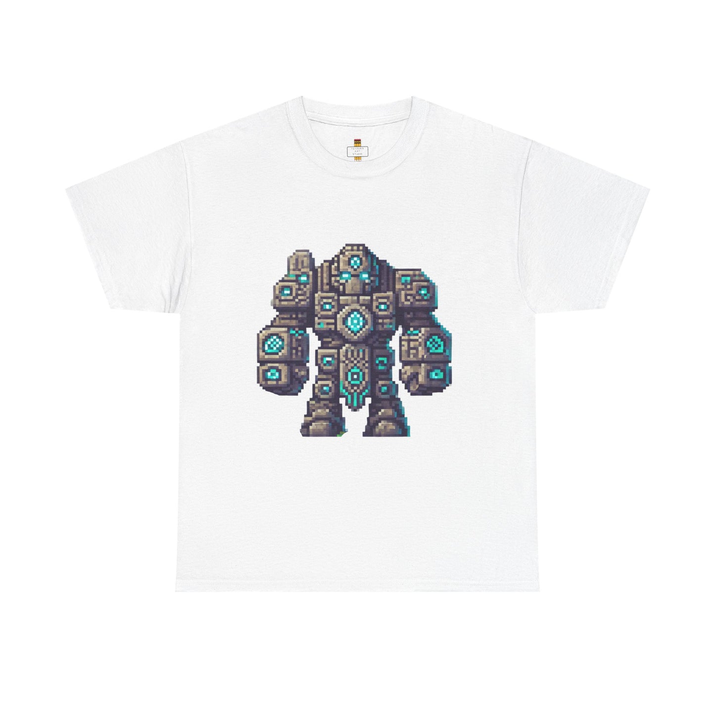 Retro Pixel Art Robot Tee, Unisex Heavy Cotton Tee, Gamer Shirt, Unique Graphic T-Shirt, Retro Video Game Gift, Perfect for Birthdays