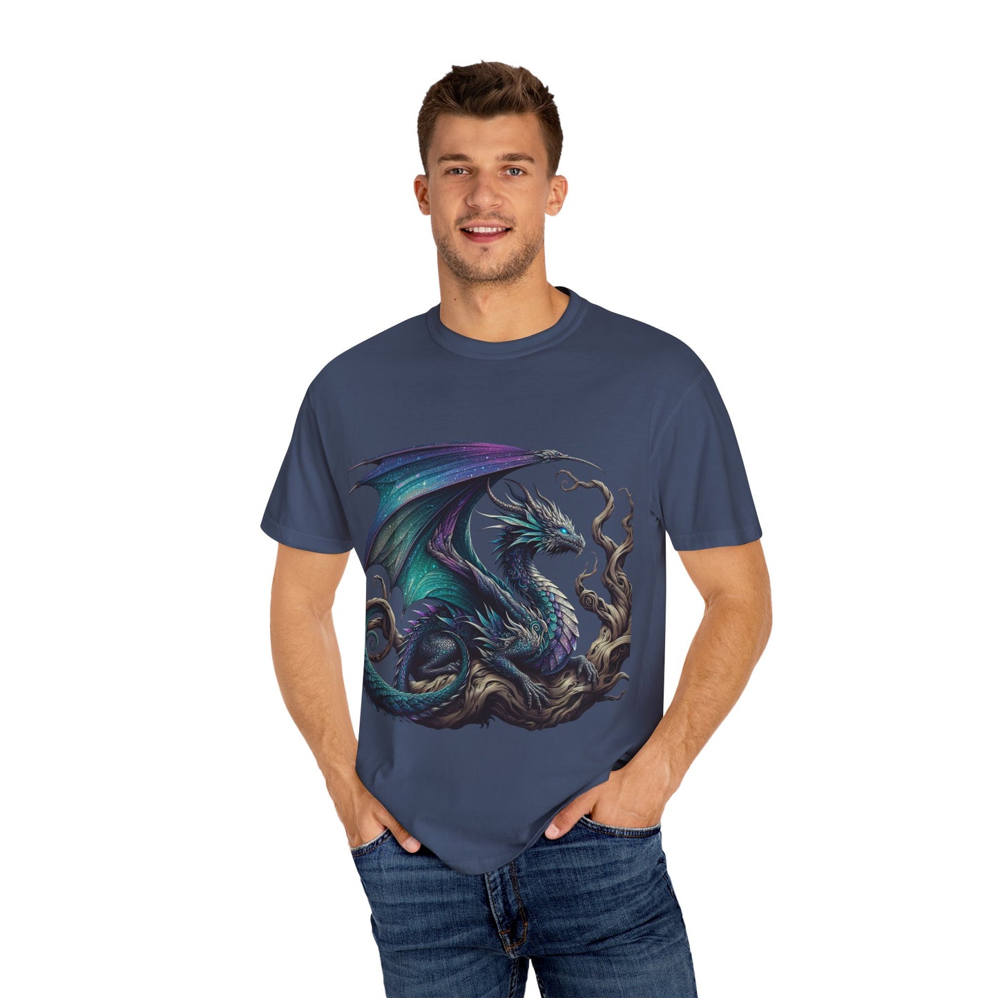 Fantasy Dragon & Art Pencil Unisex Garment-Dyed T-Shirt