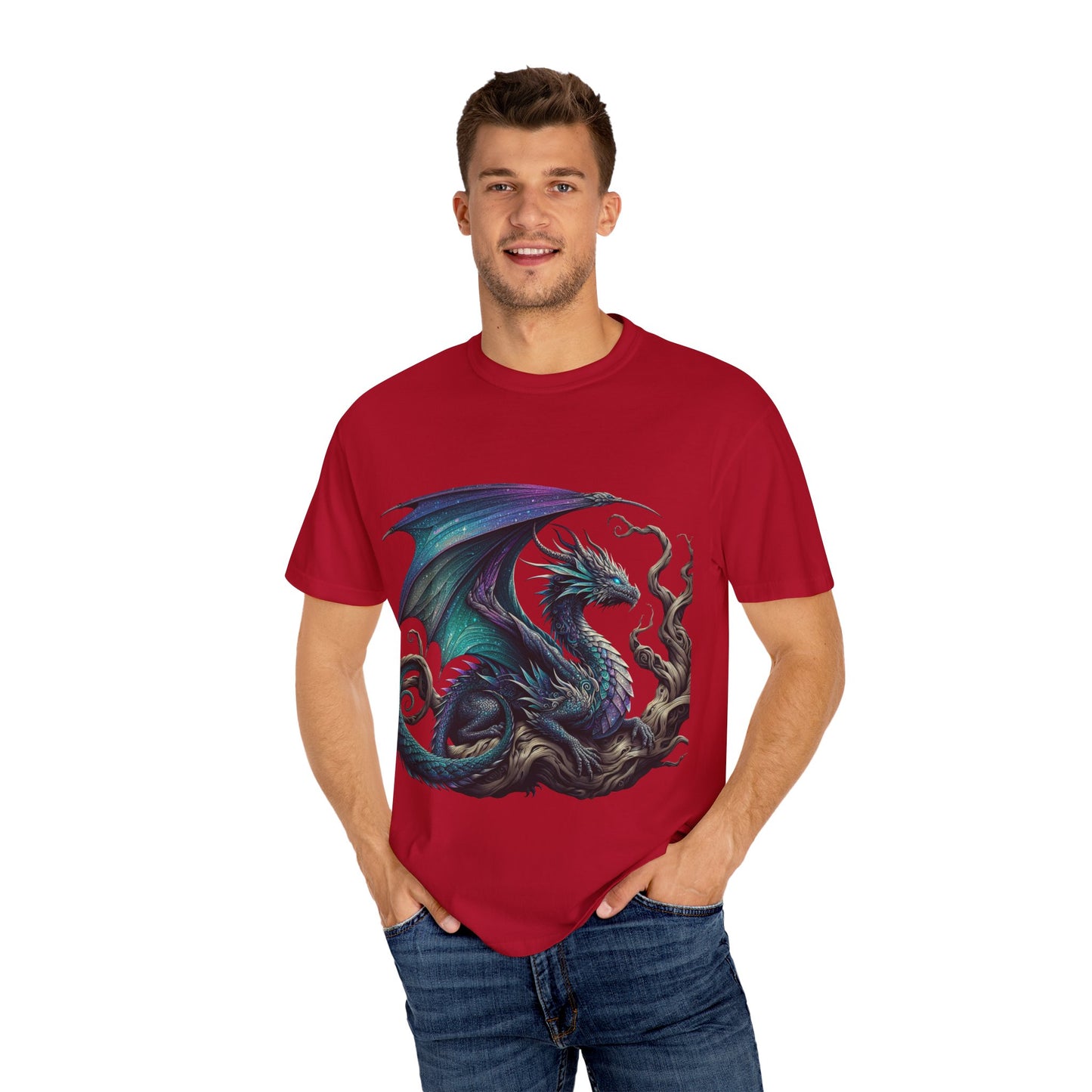Fantasy Dragon & Art Pencil Unisex Garment-Dyed T-Shirt