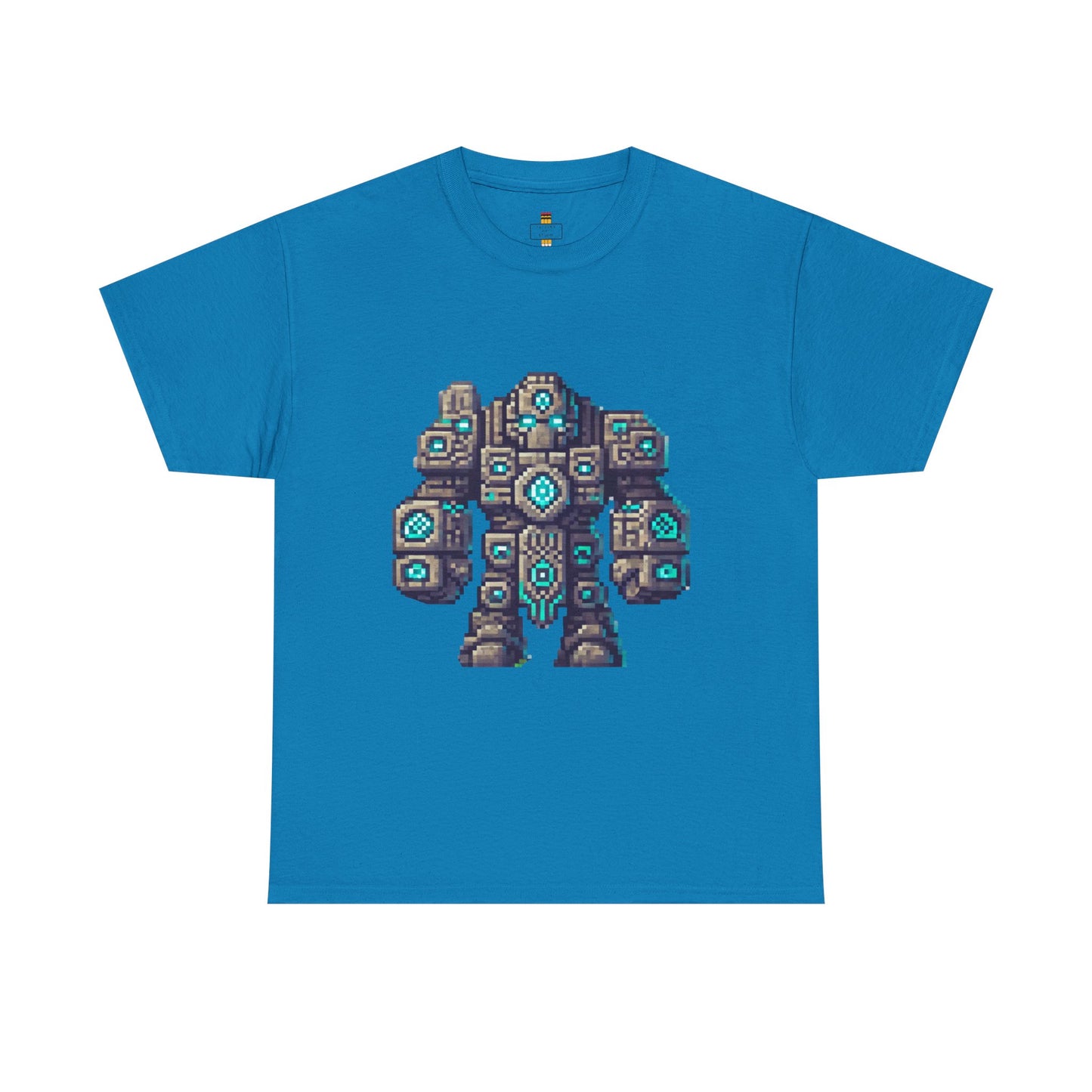 Retro Pixel Art Robot Tee, Unisex Heavy Cotton Tee, Gamer Shirt, Unique Graphic T-Shirt, Retro Video Game Gift, Perfect for Birthdays