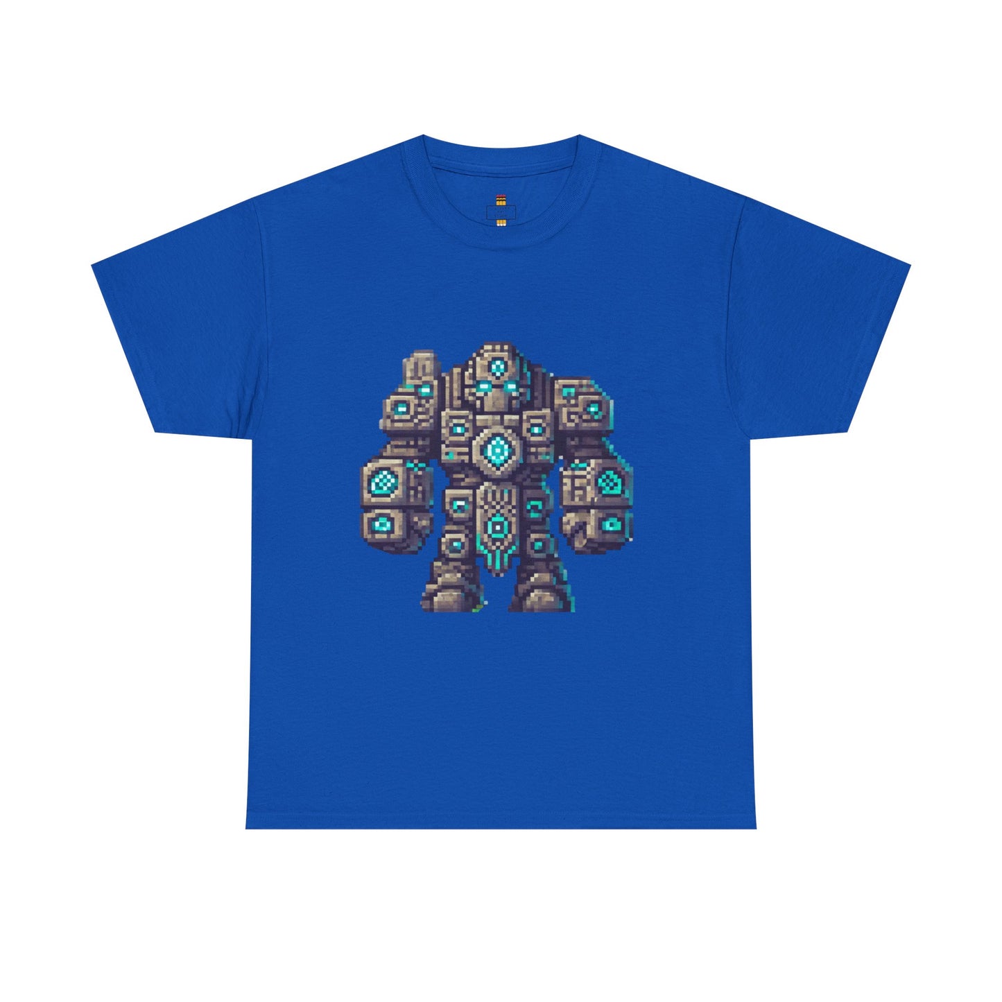 Retro Pixel Art Robot Tee, Unisex Heavy Cotton Tee, Gamer Shirt, Unique Graphic T-Shirt, Retro Video Game Gift, Perfect for Birthdays