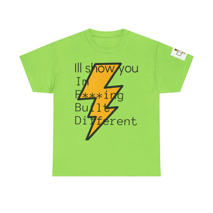 Built Different Unisex Heavy Cotton Tee - Bold Statement Shirt for Everyday Confidence