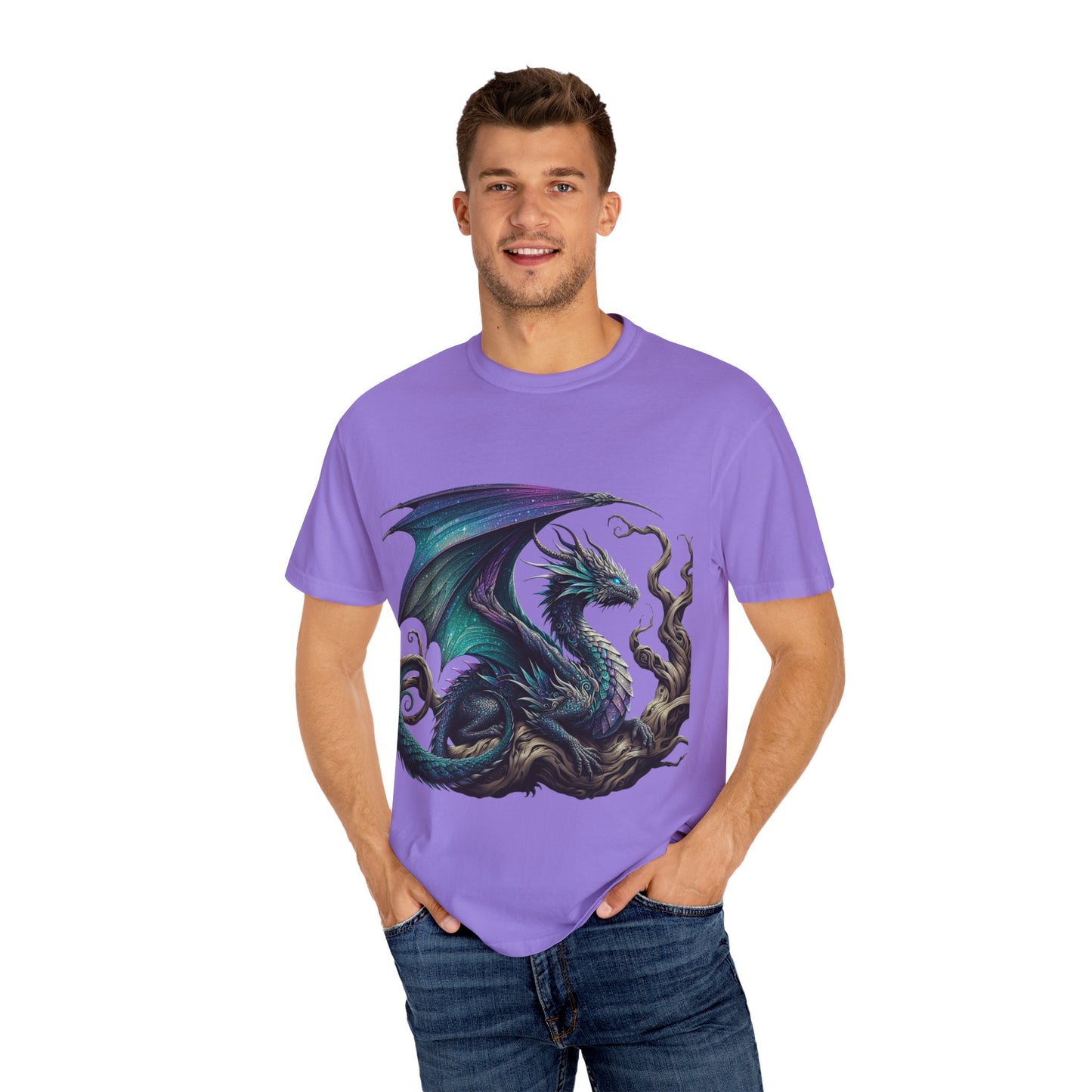 Fantasy Dragon & Art Pencil Unisex Garment-Dyed T-Shirt