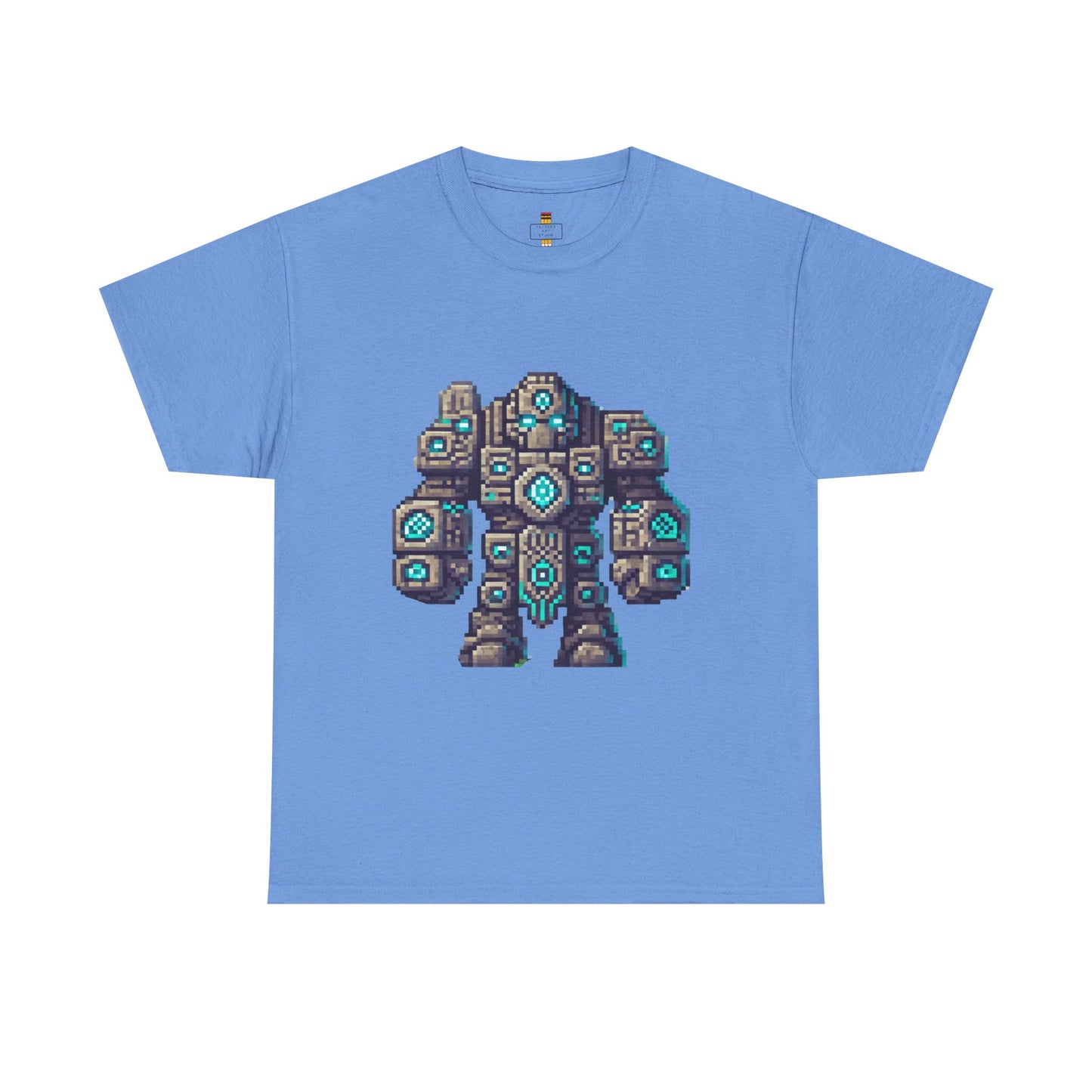 Retro Pixel Art Robot Tee, Unisex Heavy Cotton Tee, Gamer Shirt, Unique Graphic T-Shirt, Retro Video Game Gift, Perfect for Birthdays