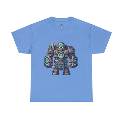 Retro Pixel Art Robot Tee, Unisex Heavy Cotton Tee, Gamer Shirt, Unique Graphic T-Shirt, Retro Video Game Gift, Perfect for Birthdays