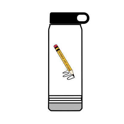 Creative 32oz Water Bottle with Pencil Design - Perfect for Artists and Students