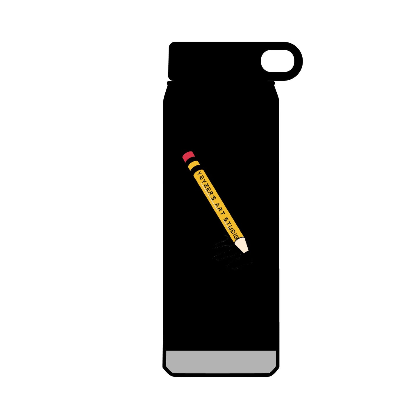 Creative 32oz Water Bottle with Pencil Design - Perfect for Artists and Students