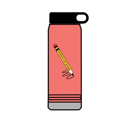 Creative 32oz Water Bottle with Pencil Design - Perfect for Artists and Students