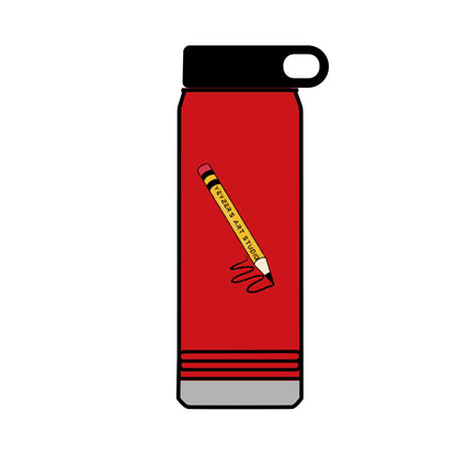 Creative 32oz Water Bottle with Pencil Design - Perfect for Artists and Students