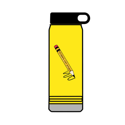 Creative 32oz Water Bottle with Pencil Design - Perfect for Artists and Students