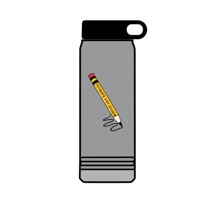 Creative 32oz Water Bottle with Pencil Design - Perfect for Artists and Students