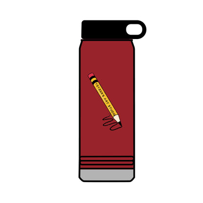 Creative 32oz Water Bottle with Pencil Design - Perfect for Artists and Students