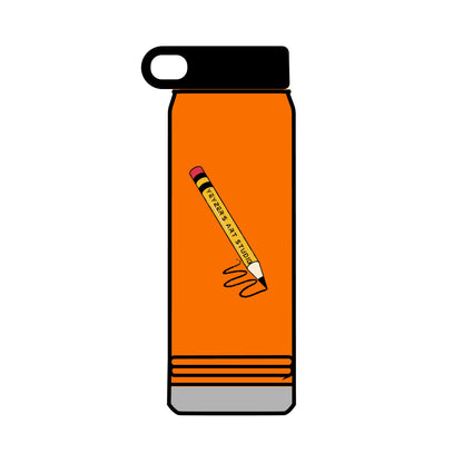 Creative 32oz Water Bottle with Pencil Design - Perfect for Artists and Students