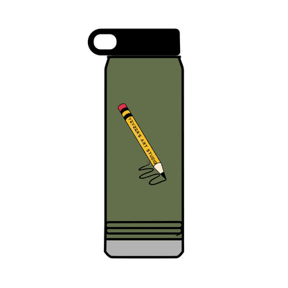 Creative 32oz Water Bottle with Pencil Design - Perfect for Artists and Students