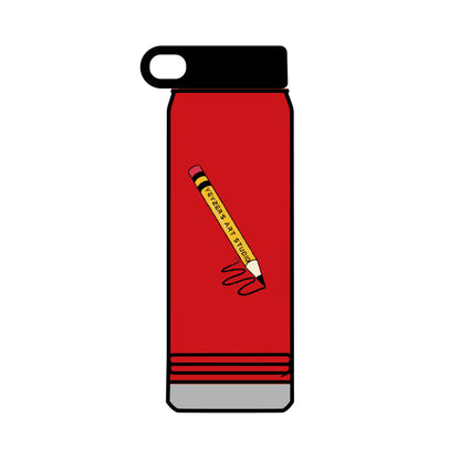 Creative 32oz Water Bottle with Pencil Design - Perfect for Artists and Students