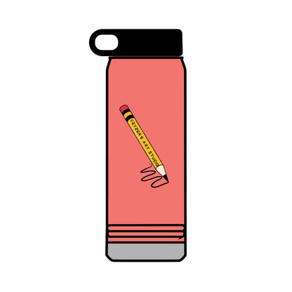 Creative 32oz Water Bottle with Pencil Design - Perfect for Artists and Students