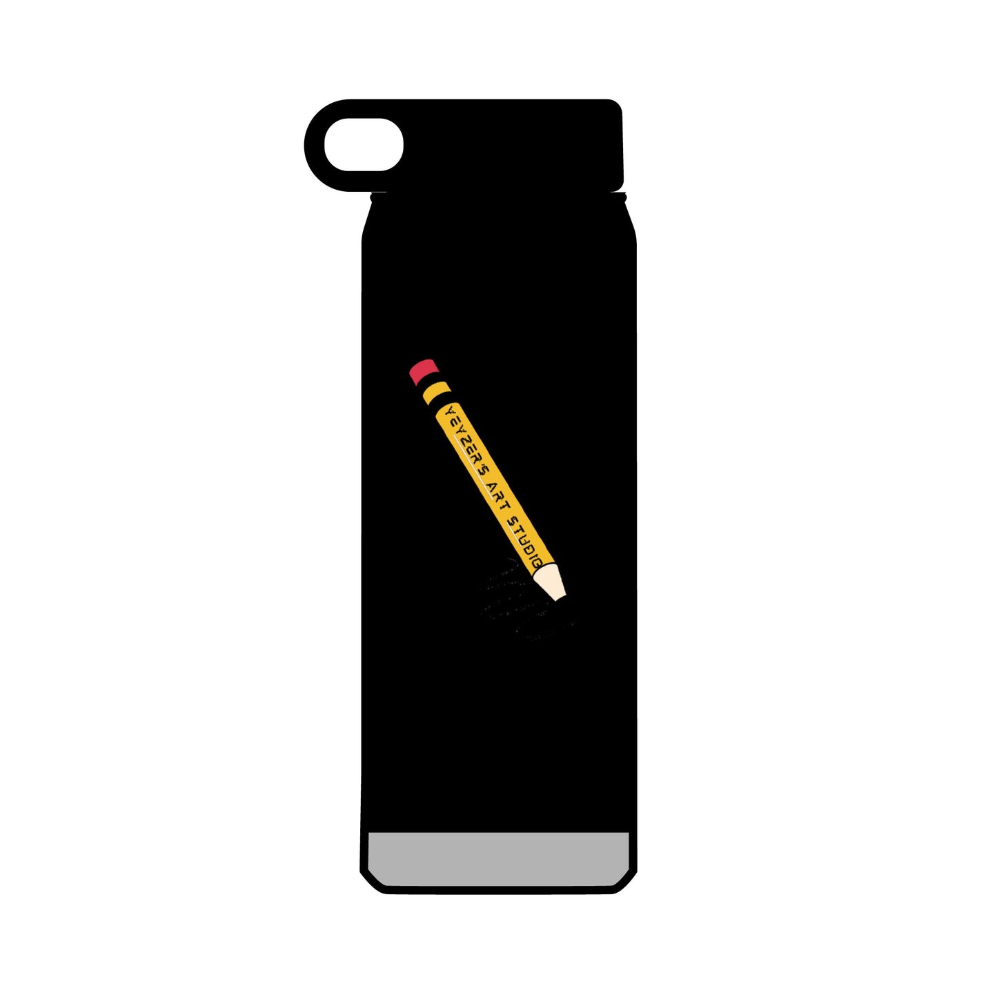 Creative 32oz Water Bottle with Pencil Design - Perfect for Artists and Students