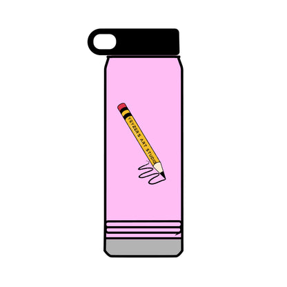 Creative 32oz Water Bottle with Pencil Design - Perfect for Artists and Students