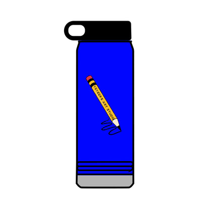 Creative 32oz Water Bottle with Pencil Design - Perfect for Artists and Students