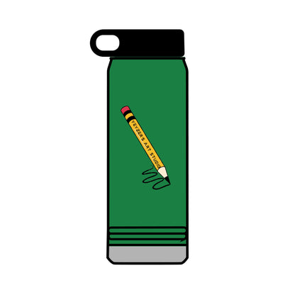 Creative 32oz Water Bottle with Pencil Design - Perfect for Artists and Students